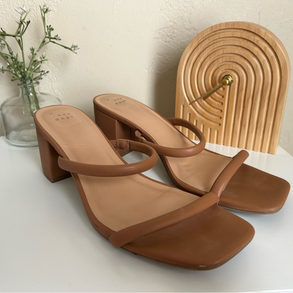 Brown Strappy Block Heel Sandals